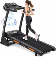 Incline Treadmill, Treadmills for Running and Walking, 300 lbs Weight Capacity Folding Treadmill with 0-15% Auto Incline, Wide Belt, 3.5 HP, App, Heart Rate