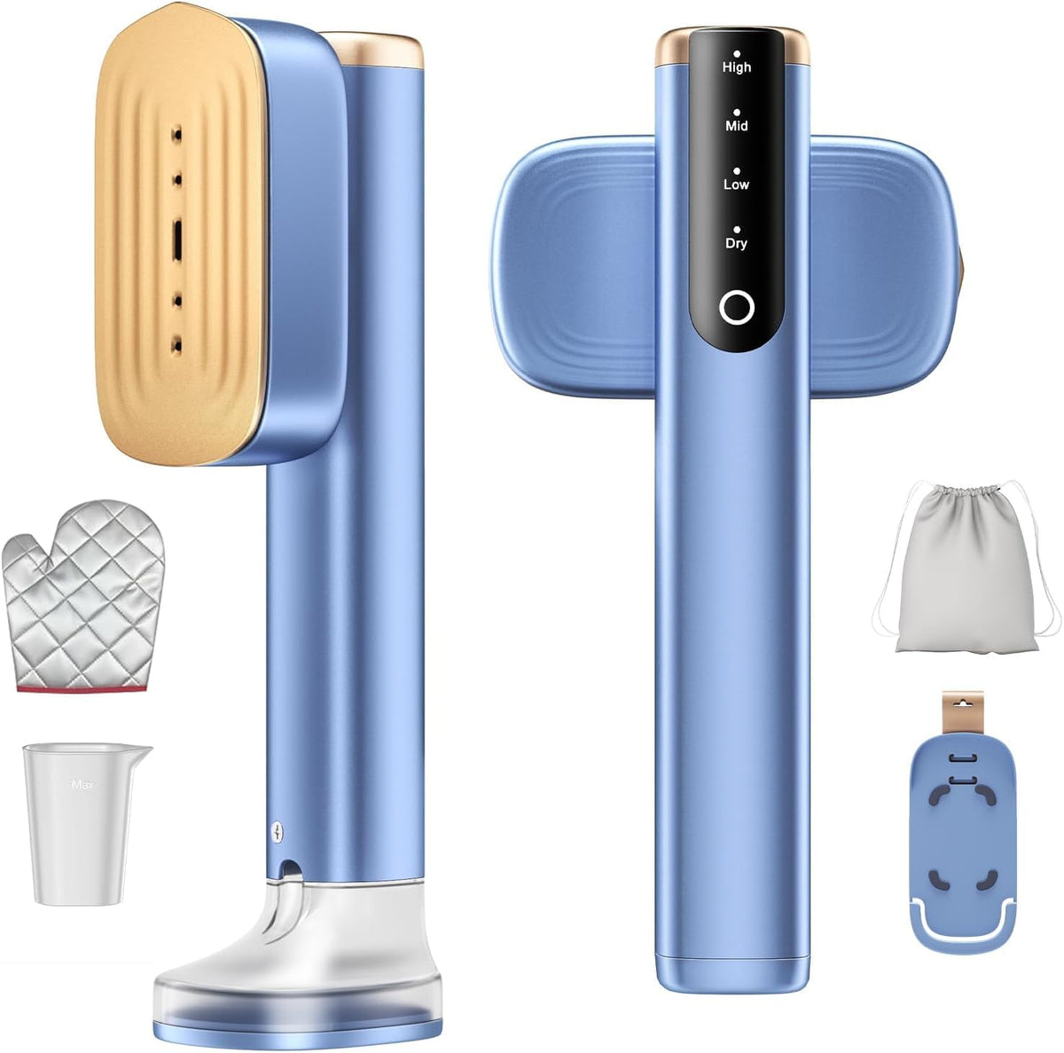 Steamer & Iron for Clothes, 15s Fast Heat-up 1200W Portable Handheld Garment Steamer 2 In 1, Travel Size with Large Ceramic Heat Panel, Powerful Steam Quick Wrinkle Removal, 110V-120V