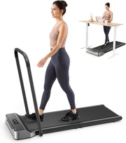 Foldable Walking Pad Treadmill with Handle Bar Under Desk