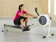 16-Level Dual-Rail Magnetic Rowing Machine, App-Ready Monitor, Wide Seat, Black, 300 lb Capacity