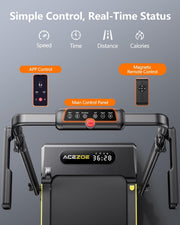 Walking Pad with Incline and Stable Handle Bar, Foldable Treadmill