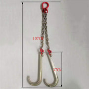 Obstacle Car Towing Rope 5T Transport Tow Chain, J Hooks Towing, Galvanized Transport Chains, Chain Bridle and Grab Hooks