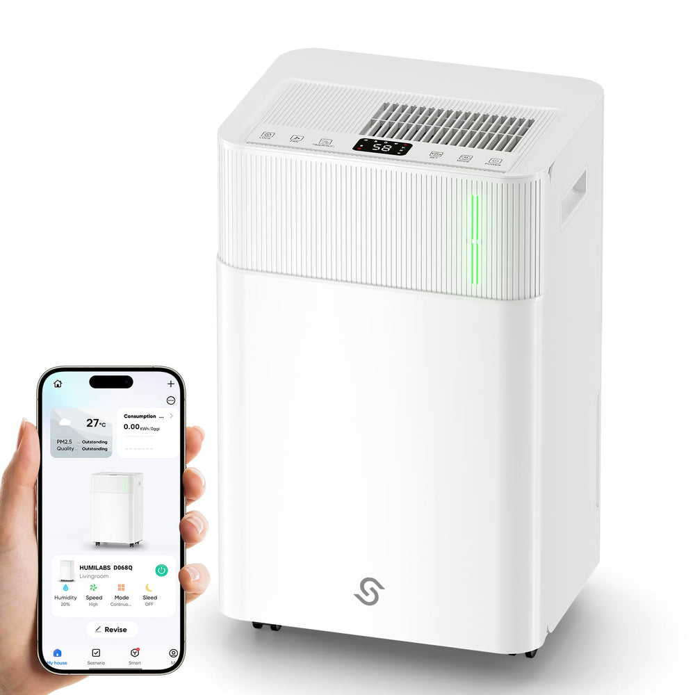 4500 Sq.Ft Dehumidifier, 52 Pint Smart WiFi, for Basement & Home Ultra-Quiet 38dB Dehumidifier for Home, Bedroom & Bathroom, with 24H Timer & Auto Shut-Off, Ideal for Large Rooms
