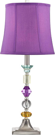 25 1/2" High Brushed Nickel Table Lamps Set of 2 Stacked Acrylic Gem