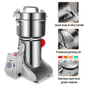 Electric Grain Grinder 800g,Swing Type Grain Mill Grinder 3000W,110V Stainless Steel High-speed Spice Herb Grinders Superfine Machine Dry Cereals Pulverizer Swing Type