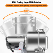 Electric Grain Grinder 800g,Swing Type Grain Mill Grinder 3000W,110V Stainless Steel High-speed Spice Herb Grinders Superfine Machine Dry Cereals Pulverizer Swing Type