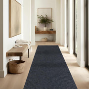 Runner Rug Carpet Runners, Indoor/Outdoor Hallway Custom Sizes Kitchen Entryway Bedroom Area Rugs with Natural Non-Slip Waterproof Rubber Backing, Garage Mat, Double Stripe, 5' x 14'