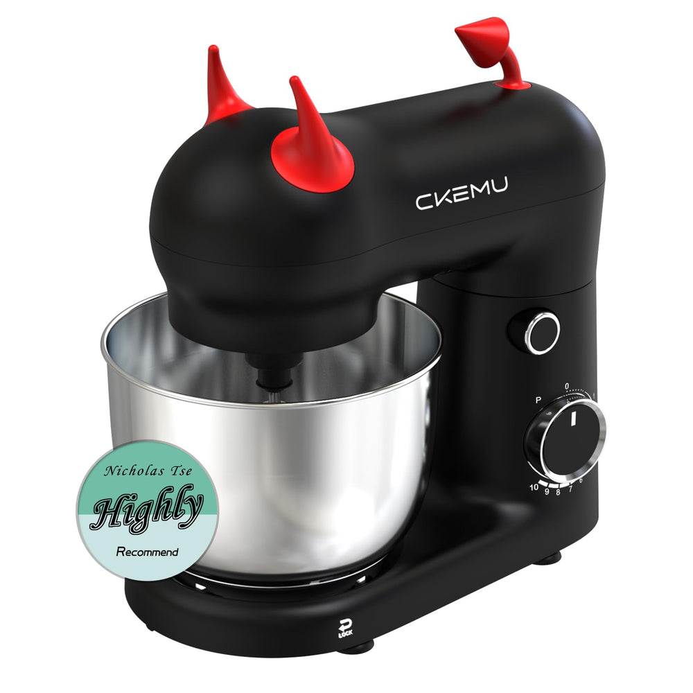 Stand Mixer, Compact & Space-Saving, Stainless Steel Bowl, Unique & Playful Design, Effcient 300W Motor, Dishwasher-Safe Attachments, SM-2549A (Black)