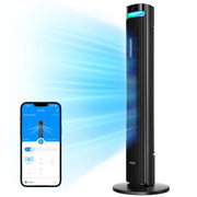 42 in. Tower Fan, 150 Deg Oscillation, 5 Modes 12 Speeds, Black