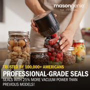 Mason Jar Vacuum Sealer Kit, Electric Vacuum Sealer for Regular Mouth and Wide Mouth Canning Jars, Fully Automated and Portable, includes 10 Chalkboard Top Lids