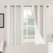 Linen Blackout Curtains Durable Thick Textured Linen Look 100% Blackout Patio Door Curtain Anti Rust Grommet Extra Wide Sliding Door Curtain Panel, Natural，W100 x L108 inch (Pack of 4)