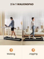 Foldable Walking Pad Treadmill, Walk and Jog, Under Desk