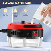 High Pressure Steam Cleaner, 2500W Portable High Temp Bathroom Power Steamer Cleaning Machine For Home Use Grout Tile Kitchen Grease Car Detailing Engine (110V, Red)