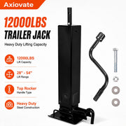 12000lbs Trailer Jack, Adjustable Drop Leg, 26" Vertical Travel