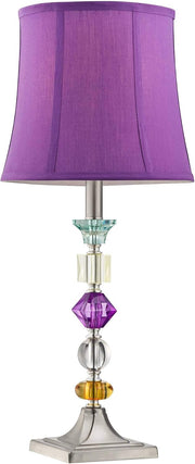 25 1/2" High Brushed Nickel Table Lamps Set of 2 Stacked Acrylic Gem