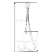 Heavy Duty 42 Tow Rope with J Hooks - 5t Recovery Tow Chain & Towing Bridle, Includes 15 & 4 Alloy Hooks for Off-Road Vehicle Towing 5t