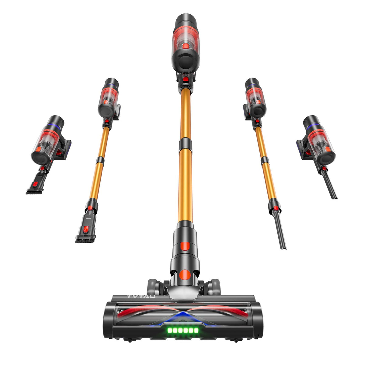 Cordless Vacuum Cleaner, 650W 55KPa Powerful Suction, 75 Mins Runtime, Anti-Tangle, Self-Standing, 8-in-1 Lightweight Stick Vacuum for Hardwood Floor