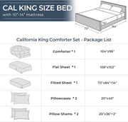 7-Piece California King Comforter Set, Dark & Light Grey Bed in a Bag