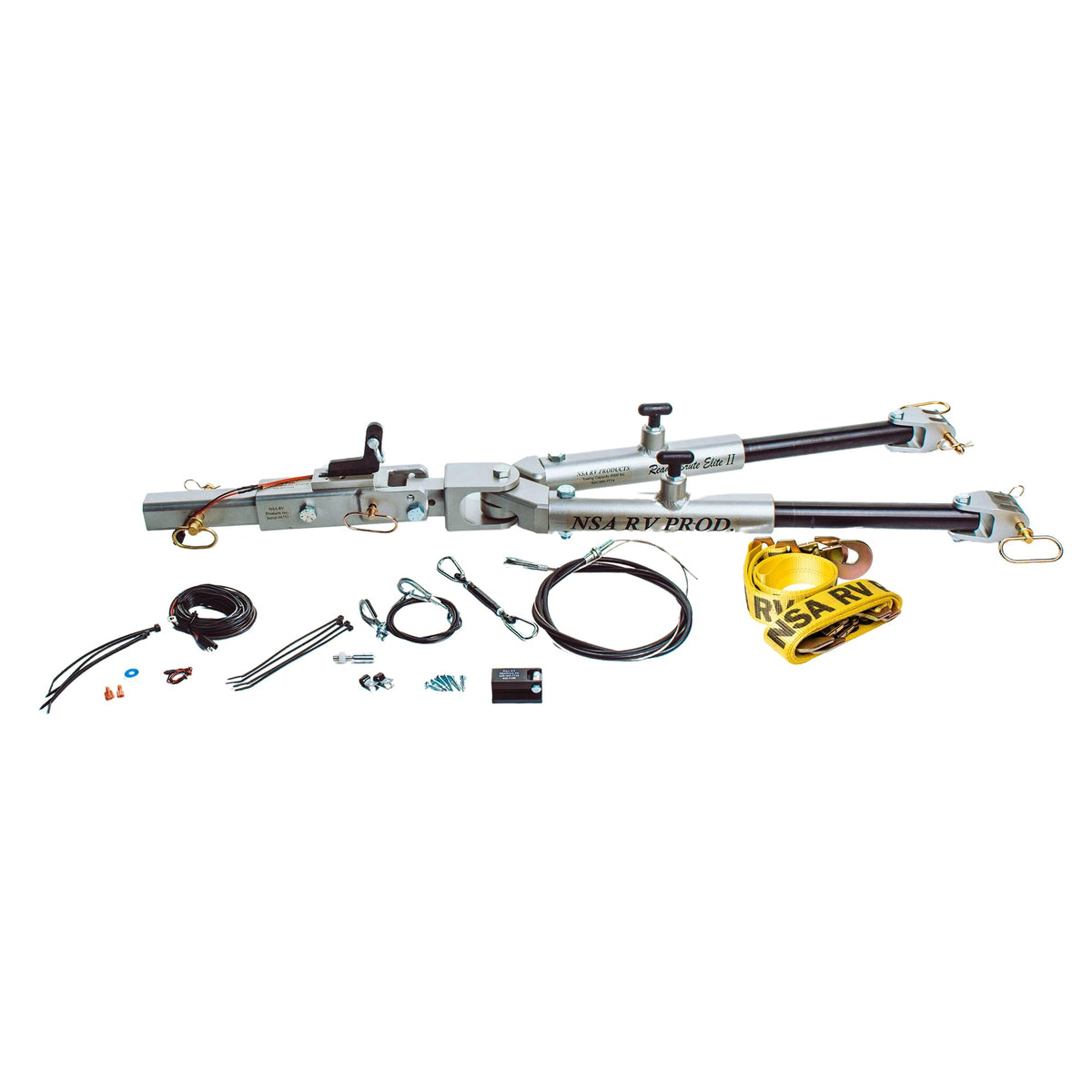 Ready Brute Elite II Tow Bar with Supplemental Brake System - 8,000 lbs Capacity, Heavy Duty Aluminum Body, US Made