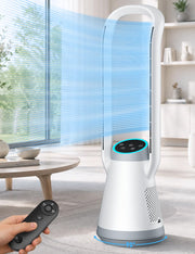 Oscillating Tower Fan, Remote Control, Ionizer, 3 Speeds, Timer, for Bedroom, Office, Kitchen 42", Black, T42950