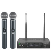 Dual UHF Auto Scan Handheld Wireless Microphone System PTU-71-2H