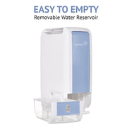13-Pint Small-Area Desiccant Dehumidifier Compact and Quiet - With Continuous Drain Hose for Smaller Spaces, Bathroom, Attic, Crawlspace and Closets - For Spaces Up To 270 Sq Ft, White