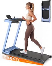 Foldable Walking Pad Treadmill with Auto Incline 12% & Handle Bar 5-Level