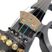 Electric Violin 4/4 Full Size Solid Wood Silent Violin Set for Adults Beginner Practice Electric Fiddle with Ebony Fittings Hard Case & Bow(5 String Black)