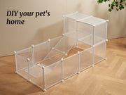 Transparent Clear Small Animal Playpen, Guinea Pig Cages, Puppy Dog Playpen, Pet Playpen, Rabbit Bunny Indoor Outdoor Fence Pen Enclosure, White Clear Plastic Playpen,12 X 12 Inch, 24 Panels