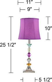 25 1/2" High Brushed Nickel Table Lamps Set of 2 Stacked Acrylic Gem