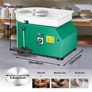 Pottery Wheel for Adults, 9.8in 350W Electric, Foot Pedal, Removable Basin Compact 9.8in pottery wheel with 0-300 RPM hand/foot control, reversible rotation, removable basin and 14-piece tool set