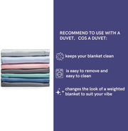 King Size Cooling Weighted Blanket for Adults (88x104 Inches, 30 Pounds, Blue Grey), Perfect for Hot Sleepers with Cooling Rayon/Glass Beads, Heavy Bed Blanket for Couple on Queen or King Bed