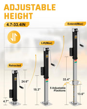 8000 lbs A-Frame Trailer Jack, Heavy Duty Trailer Tongue Jack