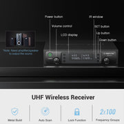 Dual UHF Auto Scan Handheld Wireless Microphone System PTU-71-2H