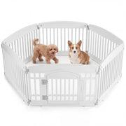 Dog Playpen 6-Panel, 24IN Puppy Playpen, Stable Dog Play Pen Indoors/Outdoor with Secure Locking Door, Plastic Pet Fence for Small & Medium Dogs