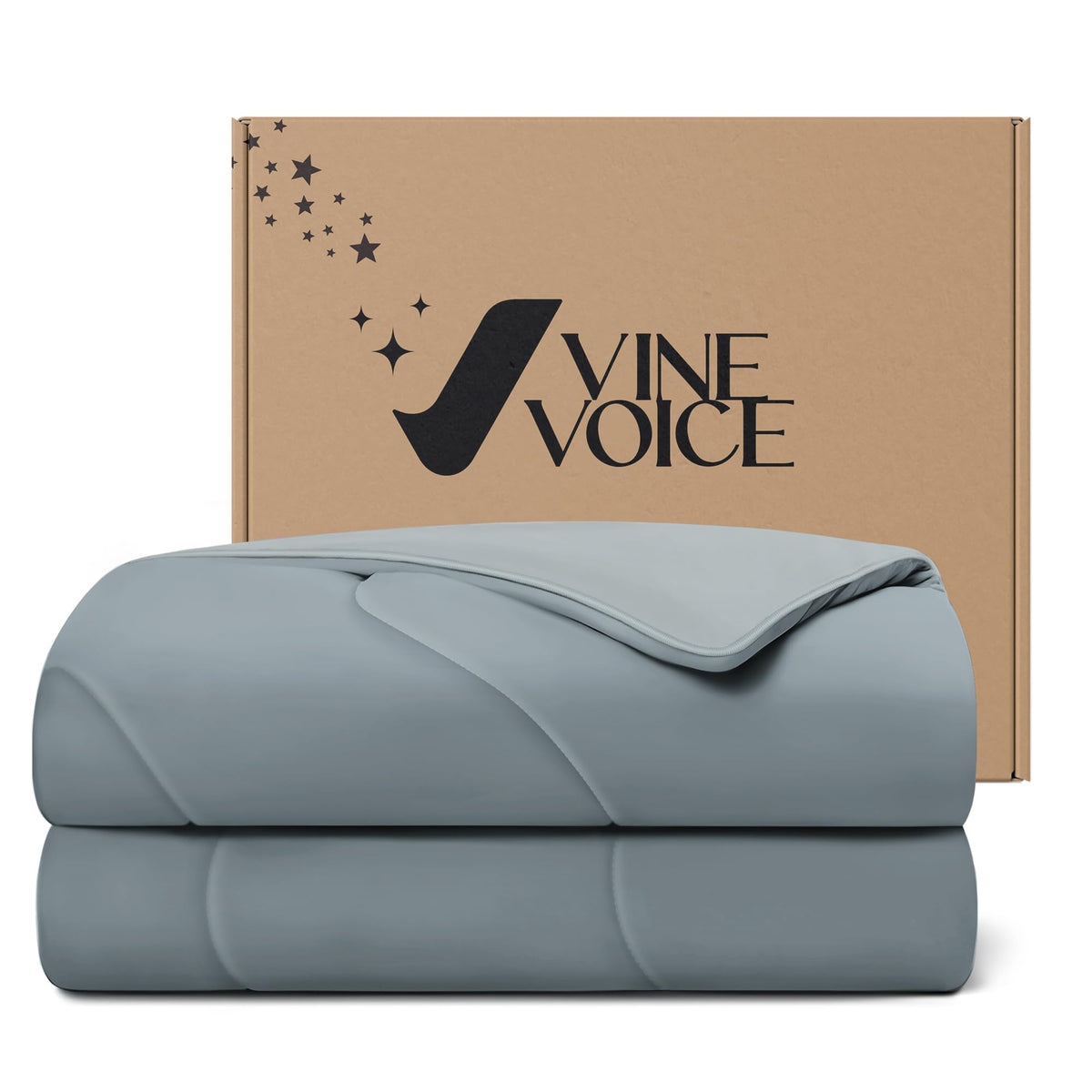 Cooling Comforter for Hot Sleepers, King 106x90, Medium Gray Cooling blanket feel, Q-Max >0.4 cool touch, double-sided cooling, Sorona fill, for night sweats, lightweight & breathable