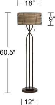 Marlowe 60 1/2" Tall Bronze Woven Metal Floor Lamp