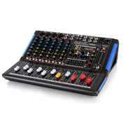 8-Channel Console Style Audio Mixer with Bluetooth - DJ Sound Controller, 4 XLR / Combo Inputs, Sub Out, +48V Phantom, USB-A In, 16 DSP Effects, MP3 Player, 7-Band EQ - PMXU88BT