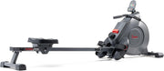16-Level Magnetic Rowing Machine with Extended Slide Rail, Advanced LCD Monitor, Standard Seat, Gray, 250 lb Capacity