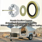12" x 2" Self Adjusting Electric Trailer Brakes Assembly for 5,200 lbs, 6,000 lbs, 7,000 lbs Trailer #42 Axle with Nuts&Washers, 1 Pair RV Spindle Brake Kit with 5 Holes for Parts Replacement