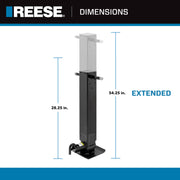 1400950376 Weld On Trailer Jack, 12,000 lbs. Capacity, Sidewind Crank, No Mount Square Jack Tube, 12-1/2 Inch Travel