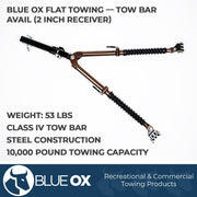 BX7420 Avail Tow Bar 2" Receiver | Tows Up to 10,000 lbs | Self-Aligning Tow Bar Steel Construction | Easy Fold and Store in RV | Safety Cables Included | Cinnamon Coffee Metallic Color