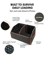Foldable Trunk Organizer for Car Storage - Collapsible Auto Trunk Organizer With Lid - Trunk Organization (21.6 inch, Hexy)