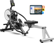 8-Level Foldable Magnetic Rowing Machine, LCD Monitor, Standard Seat, Black, 265 lb Capacity