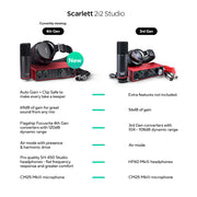 Scarlett 2i2 Studio 4th Gen USB-C Audio Interface Bundle