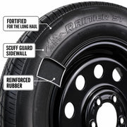 Radial Trailer Tire Rim Assembly ST205/75R15 LRC 5 Lug Black