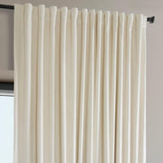Extra Wide Plush Velvet Blackout Curtains (1 Panel) 100W X 84L, Diva Cream