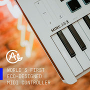 MiniLab 3-25 Key USB MIDI Keyboard Controller With 8 Multi-Color Drum Pads, 8 Knobs and Music Production Software Included, Aquamarine