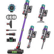 Cordless Vacuum Cleaner, 650W 55KPa Powerful Suction, 75 Mins Runtime, Anti-Tangle, Self-Standing, 8-in-1 Lightweight Stick Vacuum for Hardwood Floor