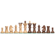 Ambassador Wooden Chess Set, 21.7 in hornbeam and sycamore chess set, handcrafted in Poland, pyrography board 21.7 x 21 x 1.18 in, weighs 5.6 lbs